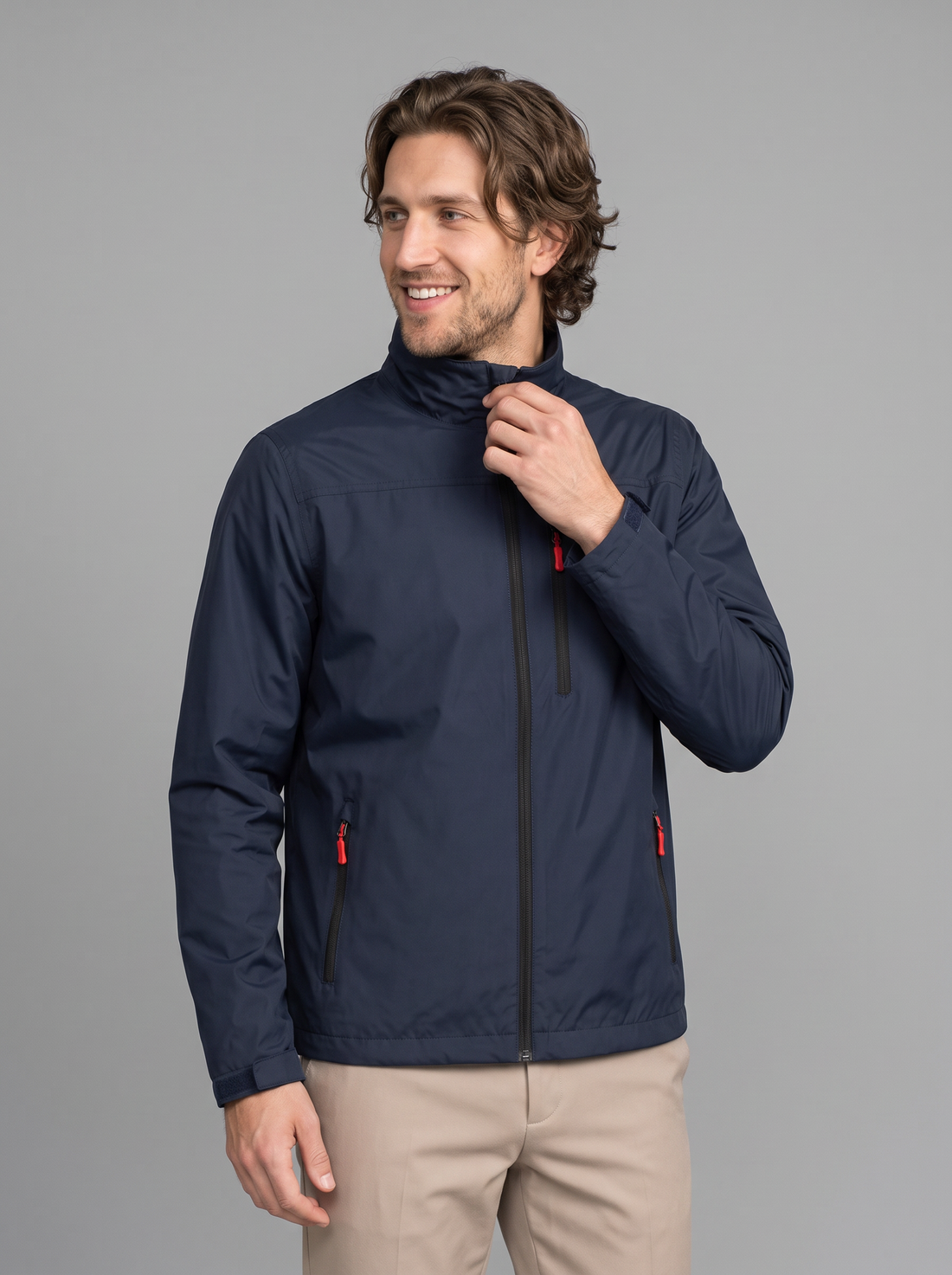 Men's waterproof rain jacket in navy blue