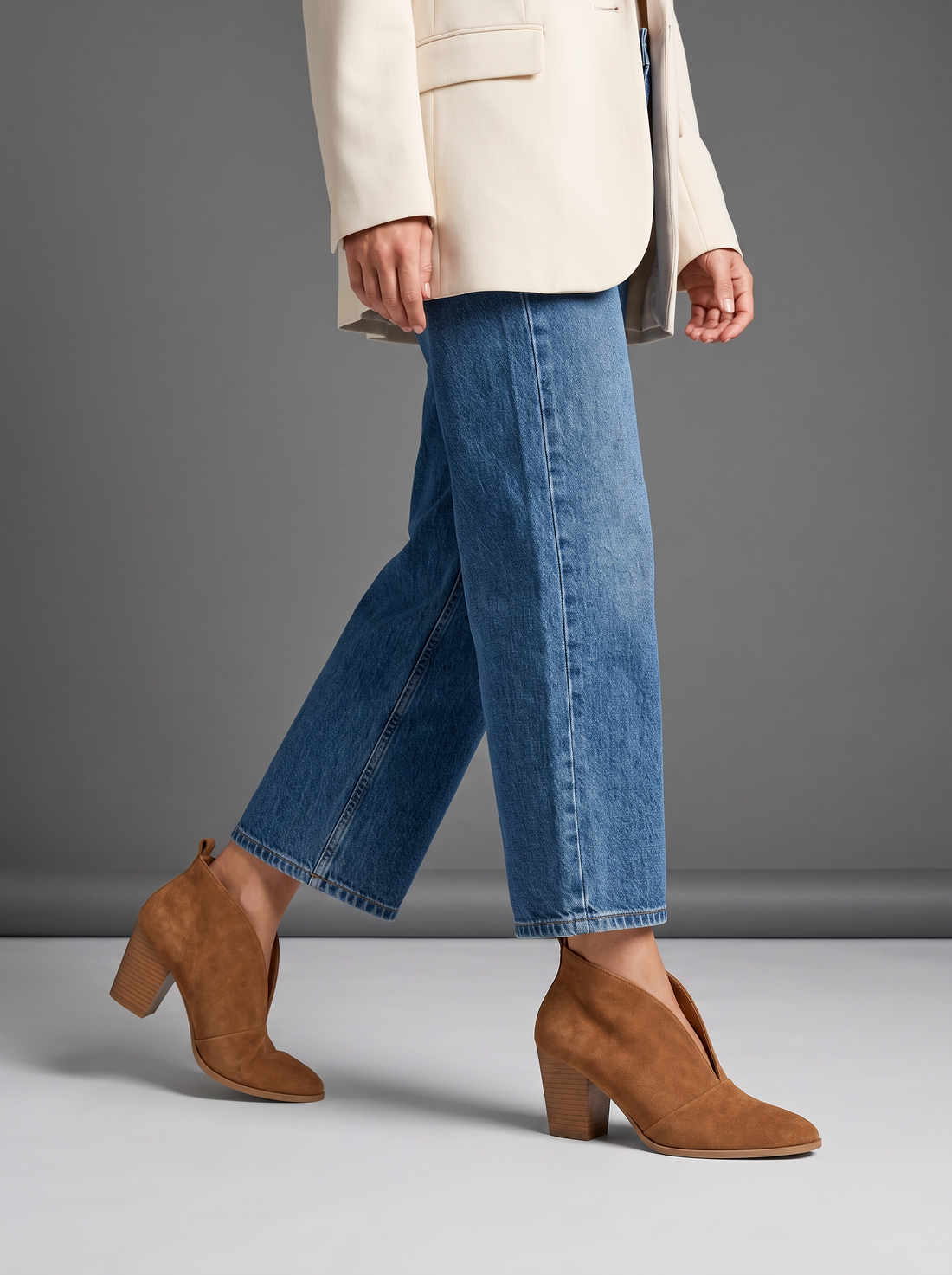 Women's Ankle Boots in Tan – front view