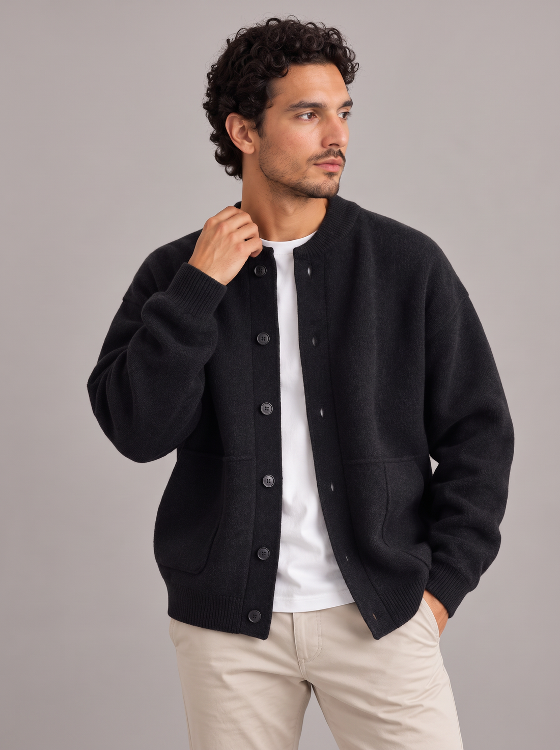 Men's Cardigan in Black