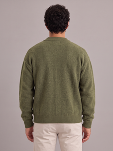 Men's Cardigan in Green – back view