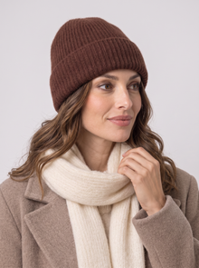 Women's Beanie Hat in Coffee