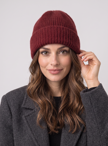 Women's Beanie Hat in Burgundy