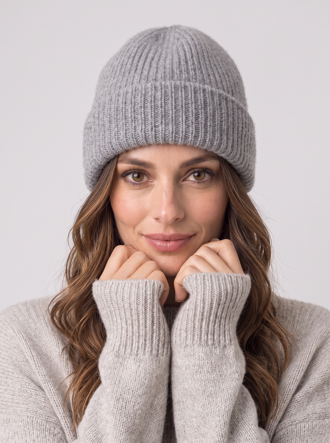 Women's Beanie Hat in Grey