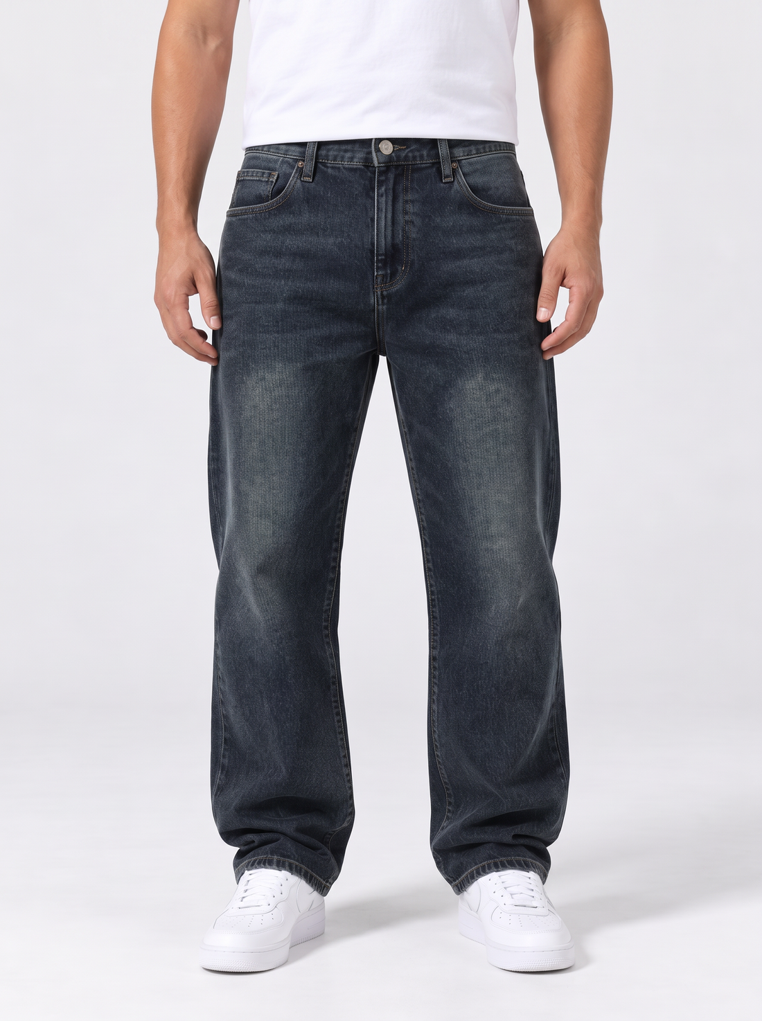 Men's Jeans in Navy – front view