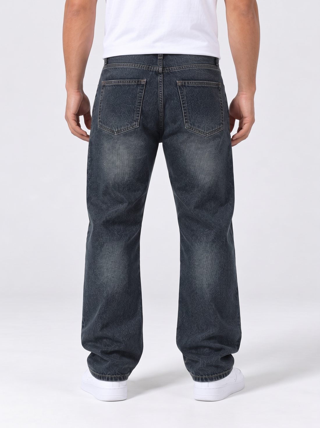 Men's Jeans in Navy – back view