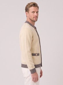 Men's Cardigan in Ivory – side view