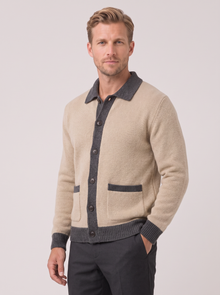 Men's Cardigan in Coffee