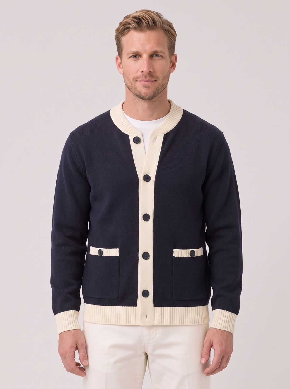 Men's Cardigan in Navy