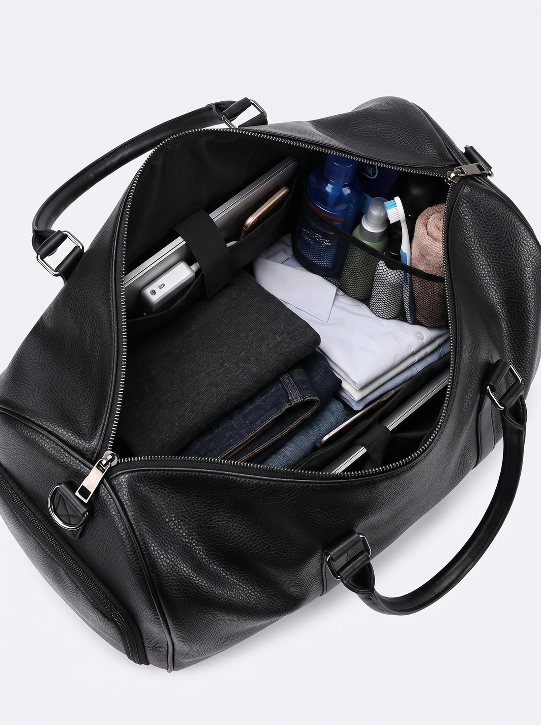 Duffel Bag – open interior with compartments
