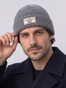 Men's Fisherman Beanie in Grey