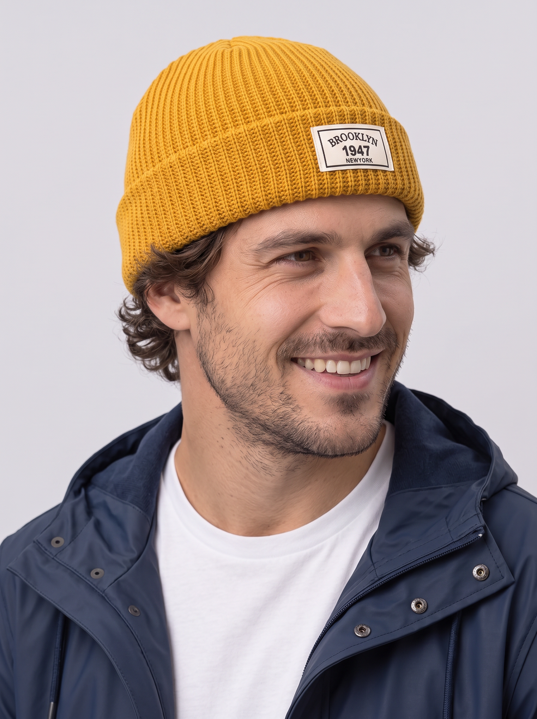 Men's Fisherman Beanie in Yellow