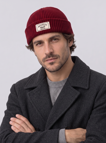 Men's Fisherman Beanie in Burgundy