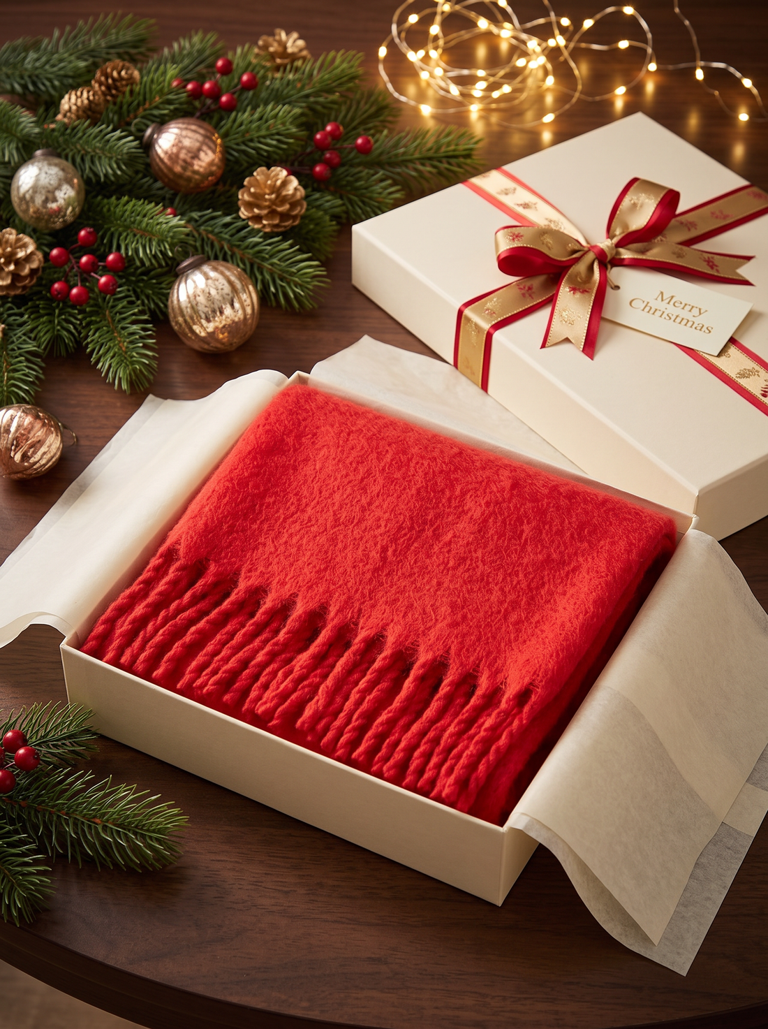 Cashmere scarf Christmas gift box