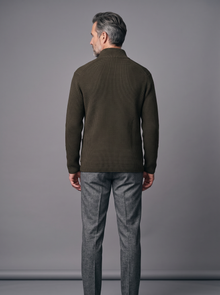 Men's knitted cardigan, back view