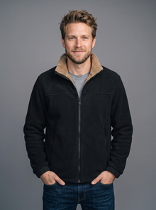 Men's black sherpa fleece jacket