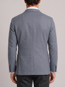 Men's Herringbone Blazer in Grey – back view