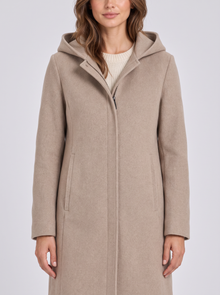 Women's Wool Coat in Brown – front view