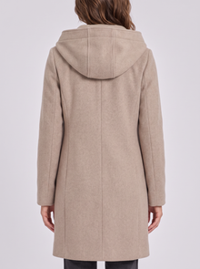 Women's Wool Coat in Brown – back view