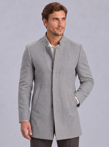Men's Overcoat in Grey – front view