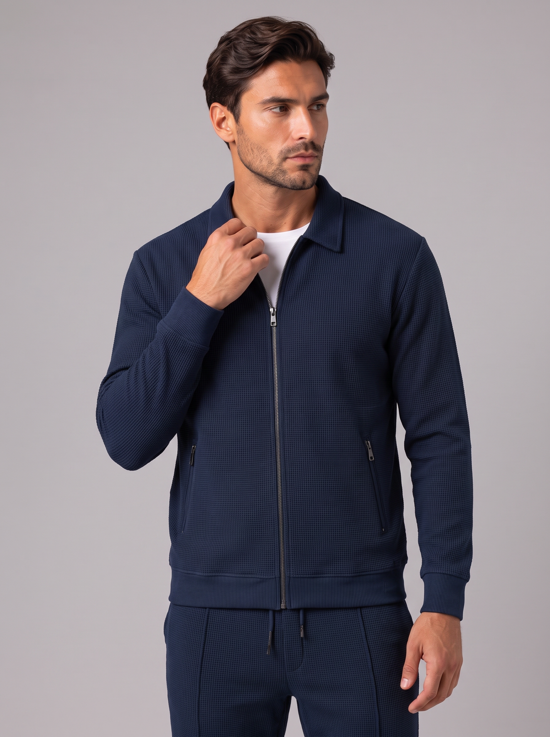 Men's Tracksuit Set in Navy – front view