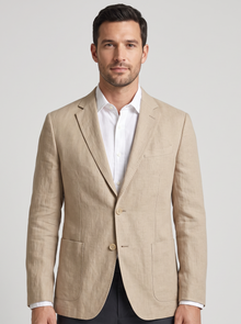 Men's Stretch Blazer in Khaki – front view