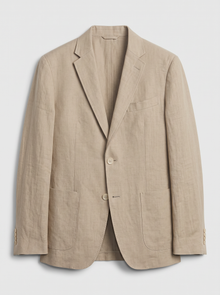 Men's Stretch Blazer in Khaki – product front view