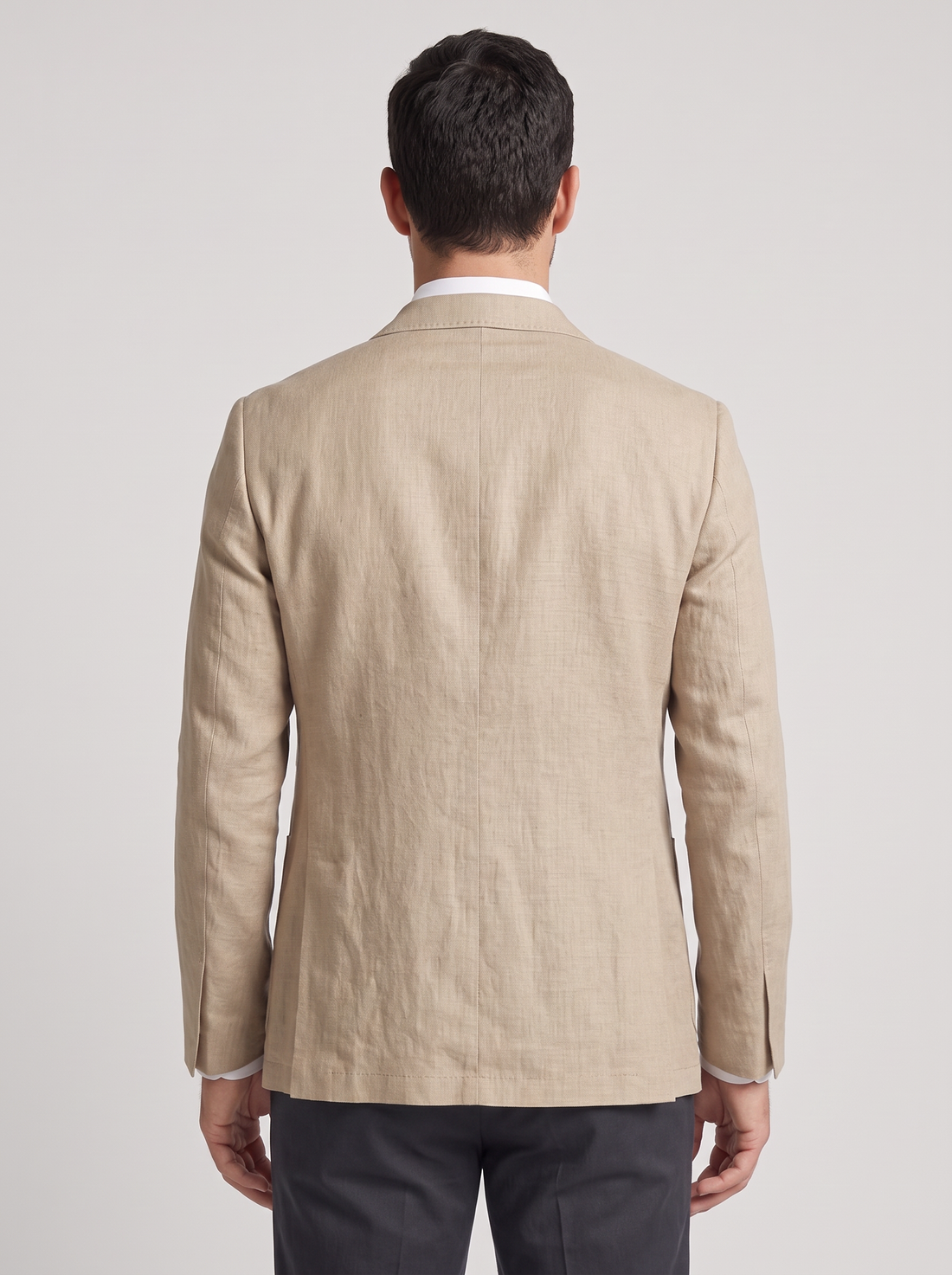 Men's Stretch Blazer in Khaki – back view