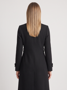 Women's Double Breasted Coat in Black – back view