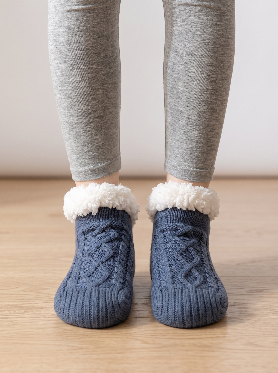 Women's Slipper Socks in Blue – front view
