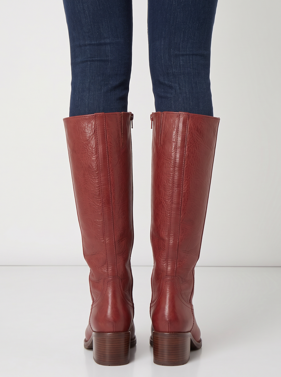 Women's Mid-Calf Boots in Red – back view