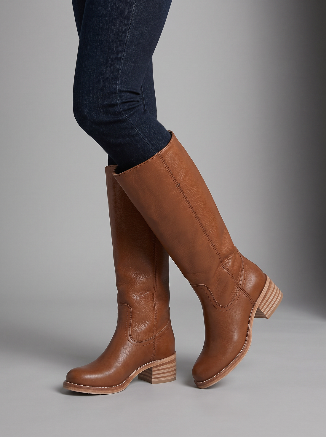Women's Mid-Calf Boots in Brown – front view