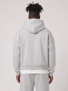 Men's Tracksuit Set Hoodie and Joggers in Light Grey – back view
