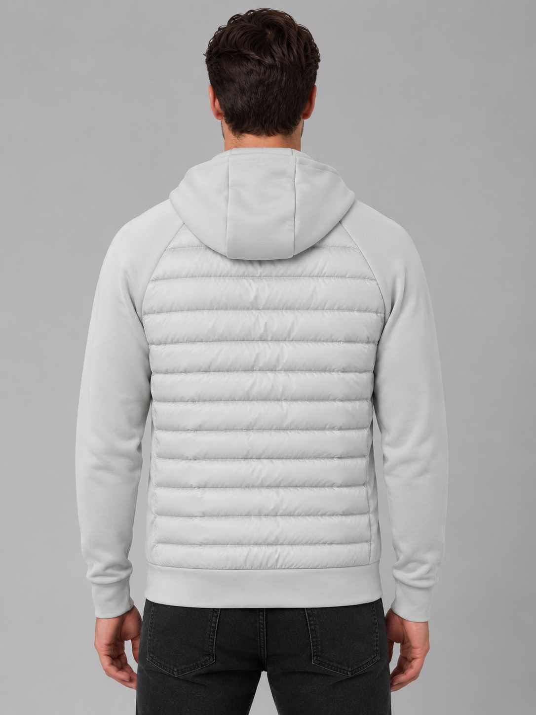 Men's Hooded Quilted Hybrid Jacket – image 5