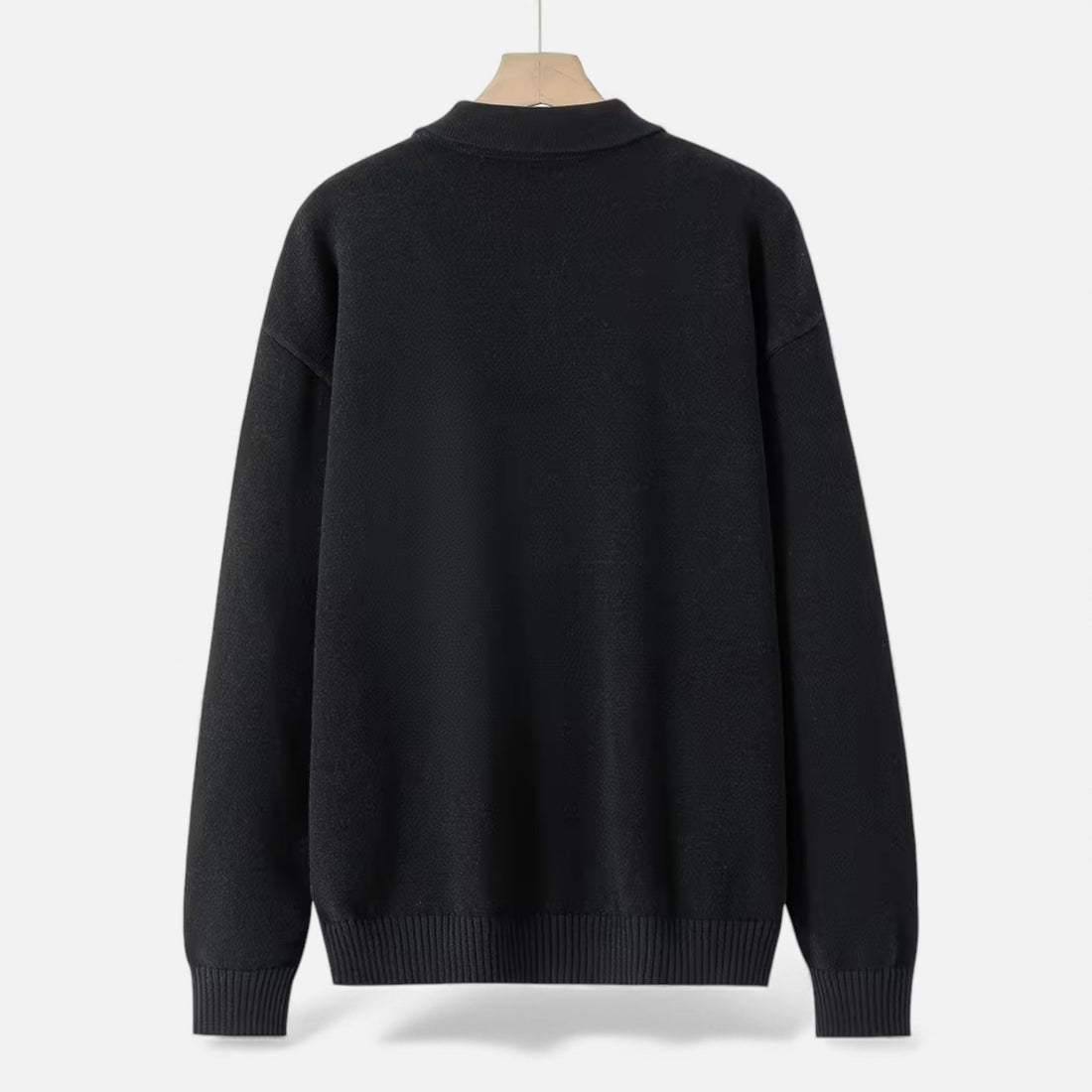 Men’s Loose-Fit Button-Up Polo Sweater