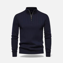 Men’s Warm Minimalist Zippered Knit Sweater