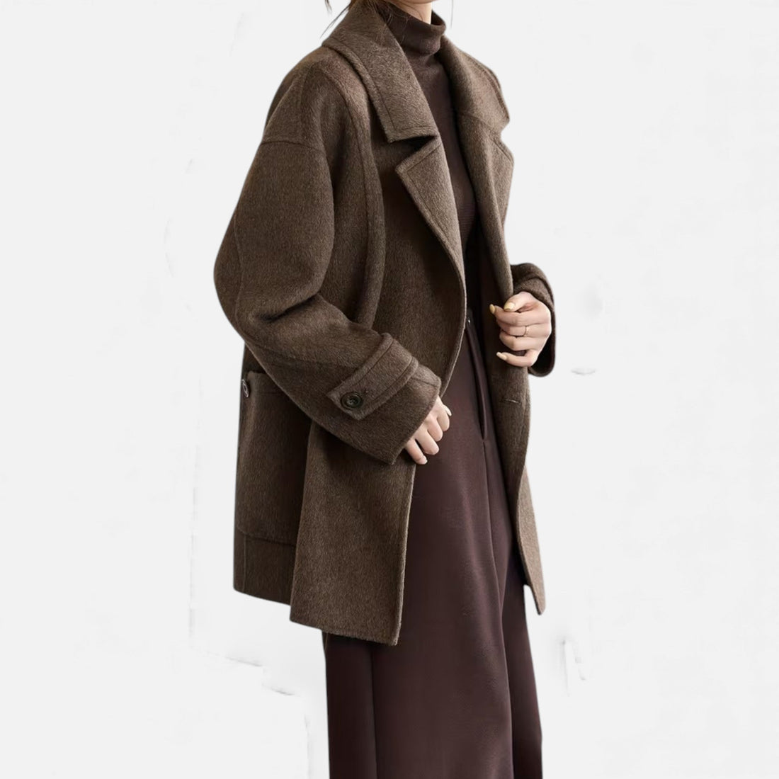 Women's Thick Alpaca-Blend Winter Coat