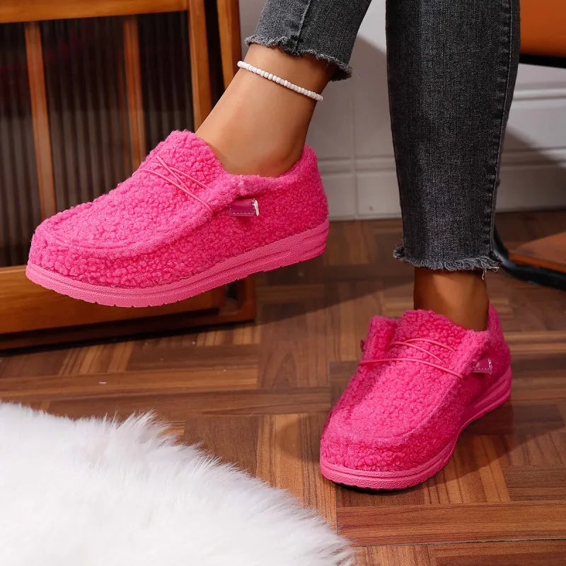 Women's Teddy Fleece Slippers in Pink