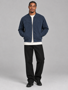 Men's blue classic zip bomber jacket