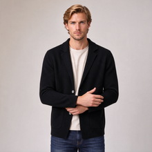 Men's classic black cashmere blazer cardigan