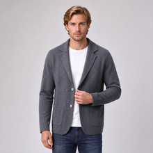 Men's slate grey cashmere blazer cardigan