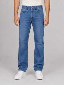 Men's Straight Leg Jeans in Denim Blue