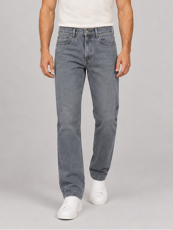 Men's Straight Leg Jeans in Grey