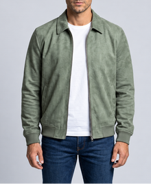 Men's Suede-Look Zip Jacket – Casual Collared Autumn Jacket