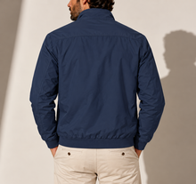 Men's Cotton Bomber Jacket – Check-Lined Stand Collar Zip Jacket