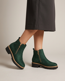 Women's waterproof orthopaedic ankle boots in green