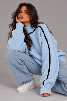 Women's Roll Neck Jumper – Soft Knit Oversized Sweater