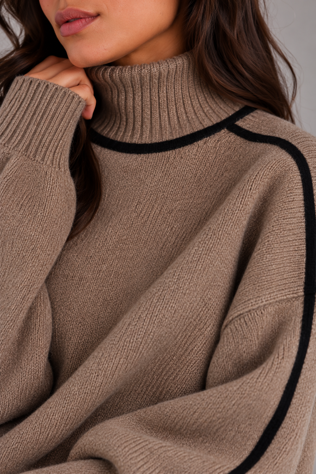 Women's Roll Neck Jumper – Soft Knit Oversized Sweater
