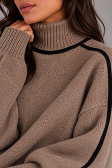 Women's Roll Neck Jumper – Soft Knit Oversized Sweater