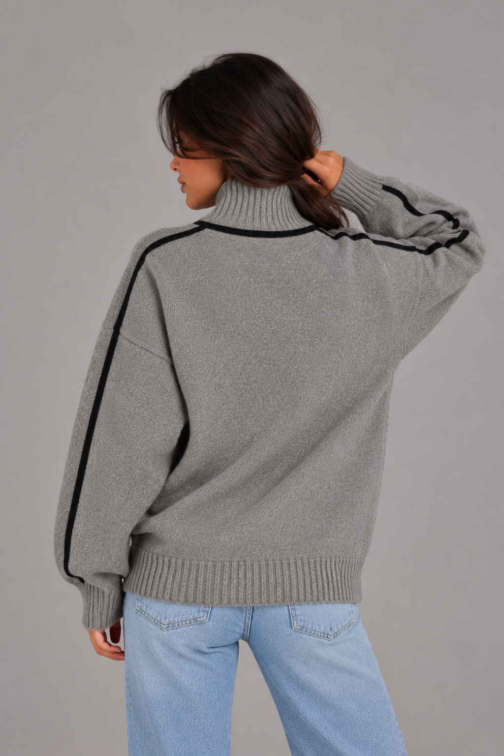 Women's Roll Neck Jumper – Soft Knit Oversized Sweater