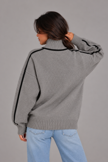 Women's Roll Neck Jumper – Soft Knit Oversized Sweater